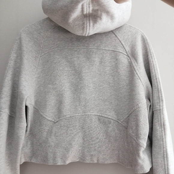 Lululemon Scuba Oversized 1/2 Half Zip Hoodie Fleece Lined Light Gray M/L - Picture 10 of 16